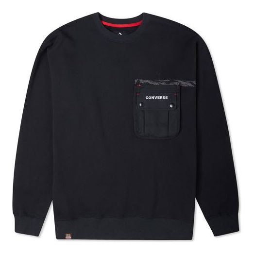 Пуловер Converse New Year Series Chest Pocket Fleece Sweatshirt Черно | 10024156-A02