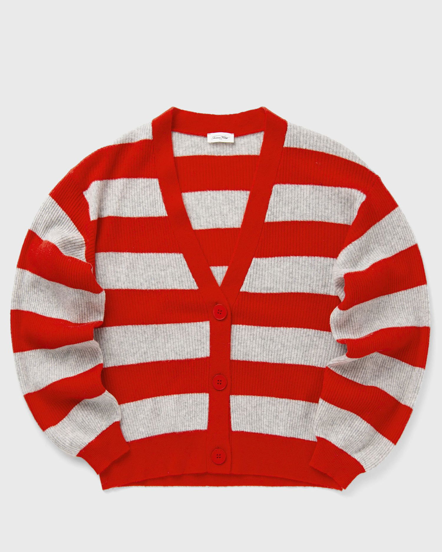 Пуловер American Vintage Striped Knit Cardigan Червено | RAX19BE25-GRIS-CHINE-RAYE-FRAISE, 0