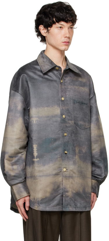 Риза Feng Chen Wang Feng Chen Wang Printed Faux-Chamois Shirt Сиво | FUF18SR01, 1