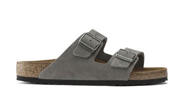Кецове и обувки Birkenstock Arizona Nubuck Leather Narrow Fit Sandals Сиво | 1020707, 2