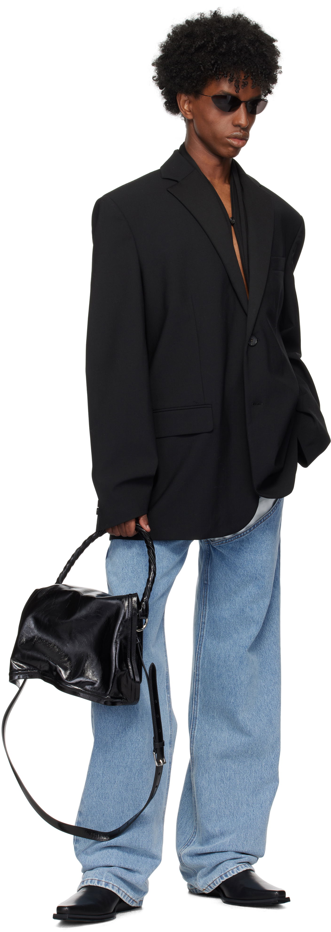Чанта през рамо Y/PROJECT Mini Wire Shoulder Bag Черно | 620BA007, 0