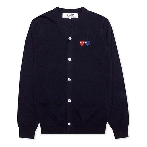 Пуловер Comme des Garçons Play Double Emblem Cardigan Синьо | AZ-N058-051-2