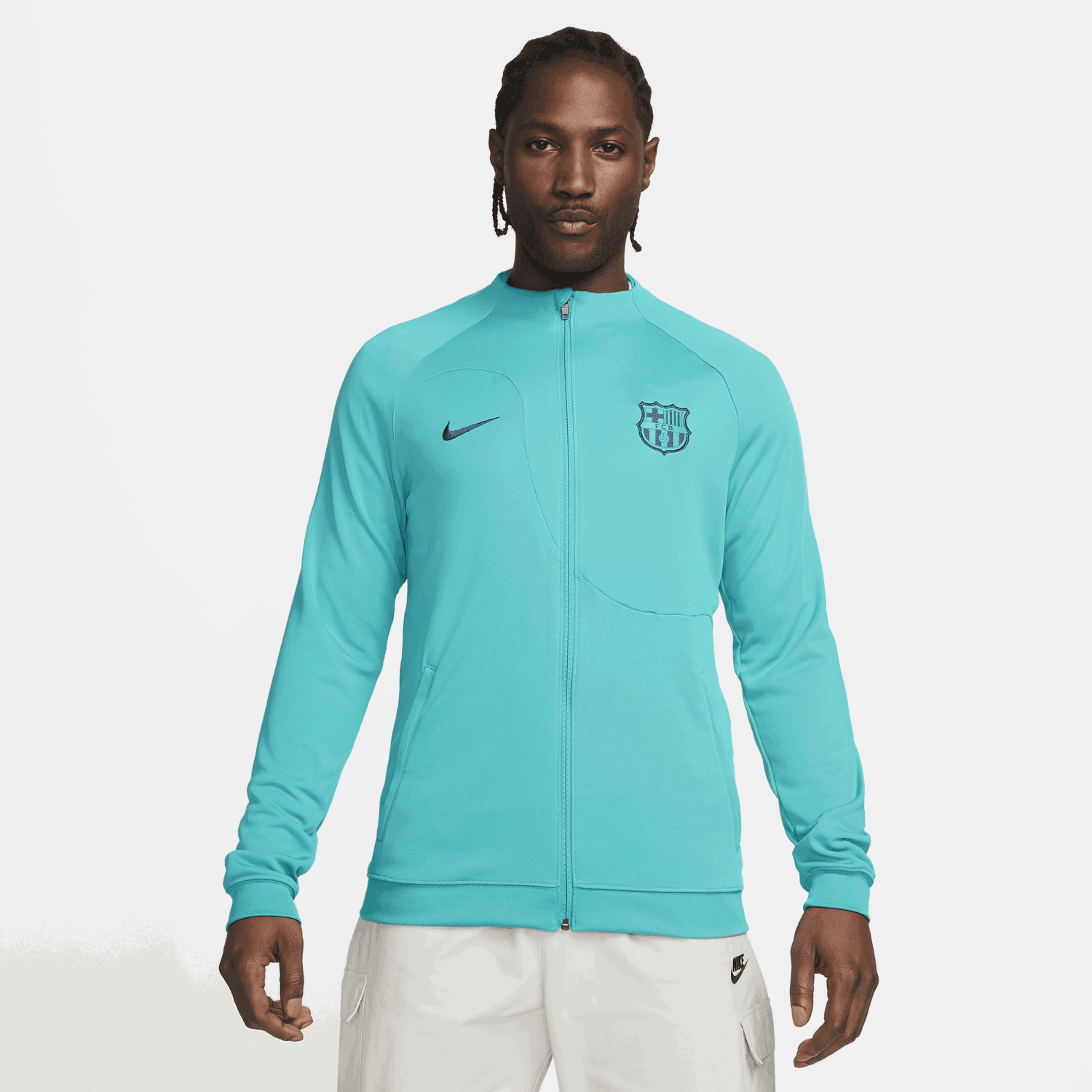 Яке Nike F.C. Barcelona Academy Pro Third Football Knit Jacket Тюркоазено | DX8470-300, 0