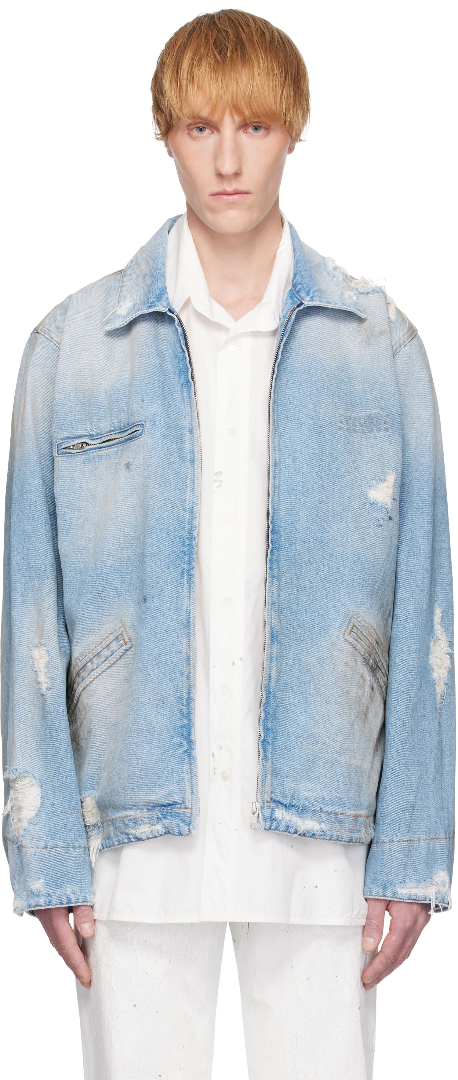 Яке Maison Margiela MM6 Maison Margiela Distressed Denim Jacket Синьо | SH2AM0030 M30018, 0
