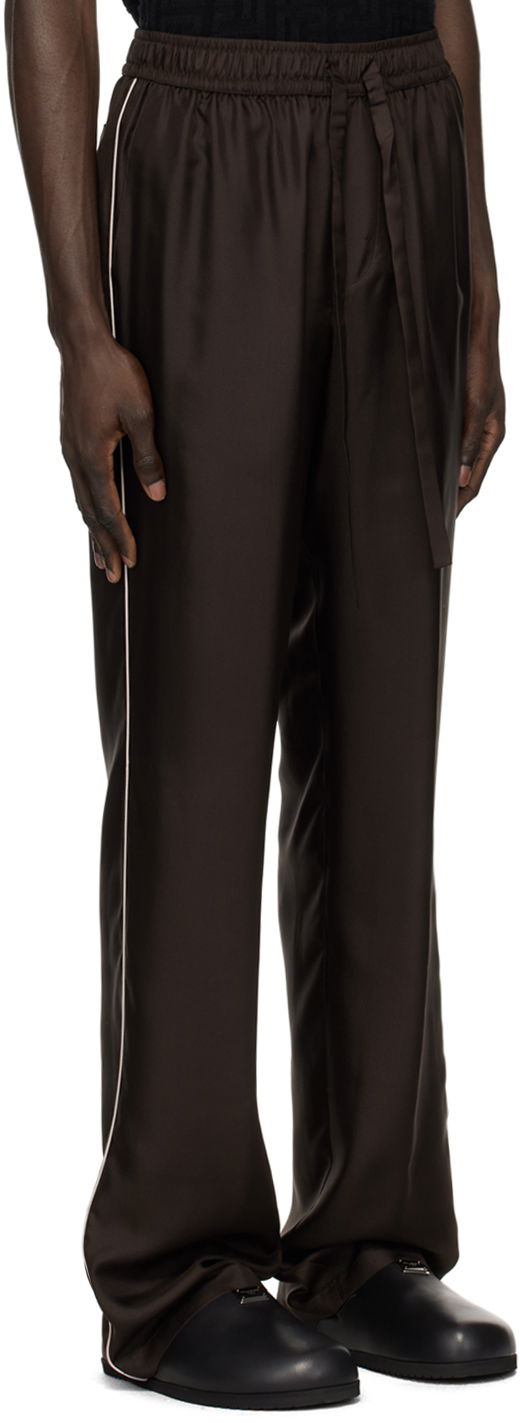 Панталони Dolce & Gabbana Silk Lounge Pants Кафяво | GVRMAZFU1S4, 1