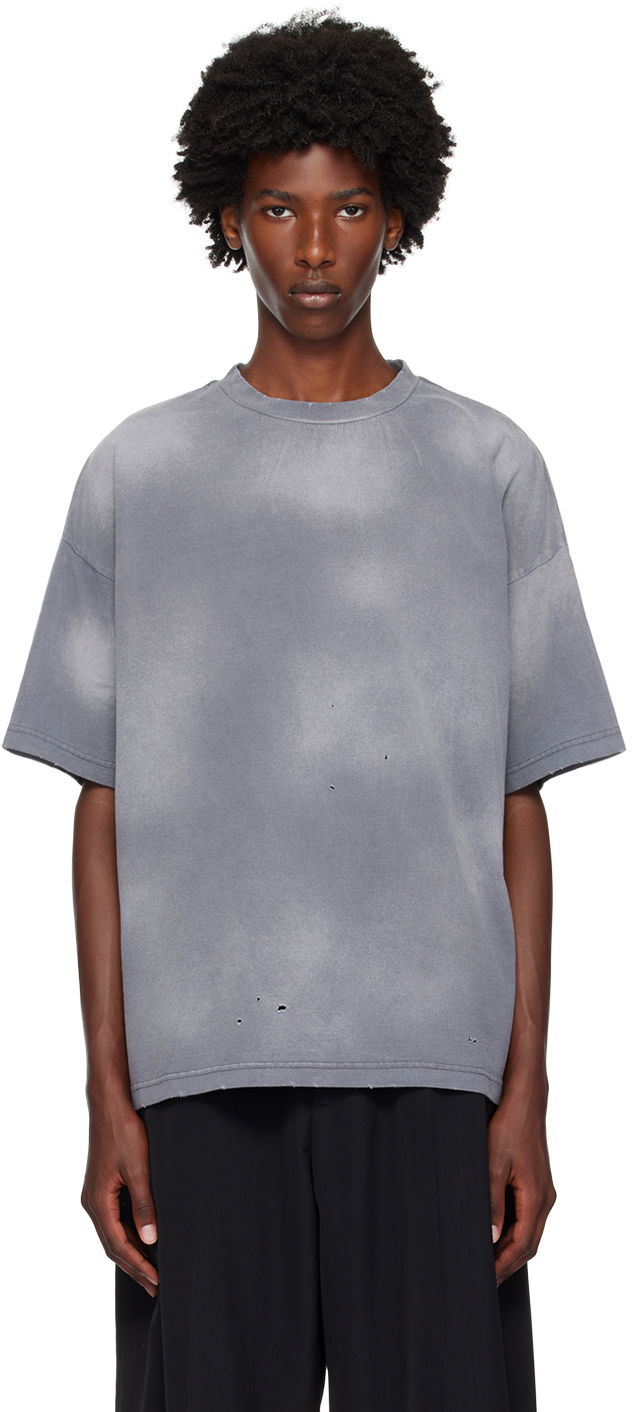 Тениска We11done We11done Distressed T-Shirt Сиво | WD-TT2-24-742-U-CH, 0