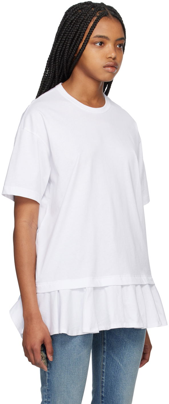 Тениска Comme des Garçons Comme des Garçons Shirt Ruffled T-Shirt Бяло | FK-T018-051, 1