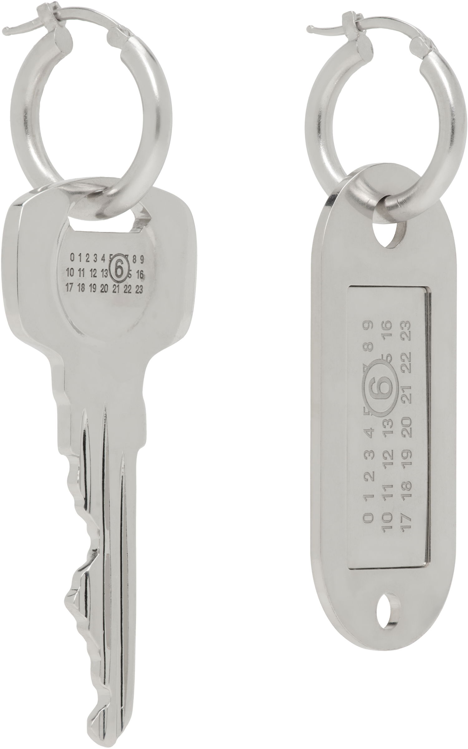 Ключодържатели Maison Margiela MM6 Maison Margiela Key and Number Tag Earrings Металик | SM6VG0090 P7210, 1