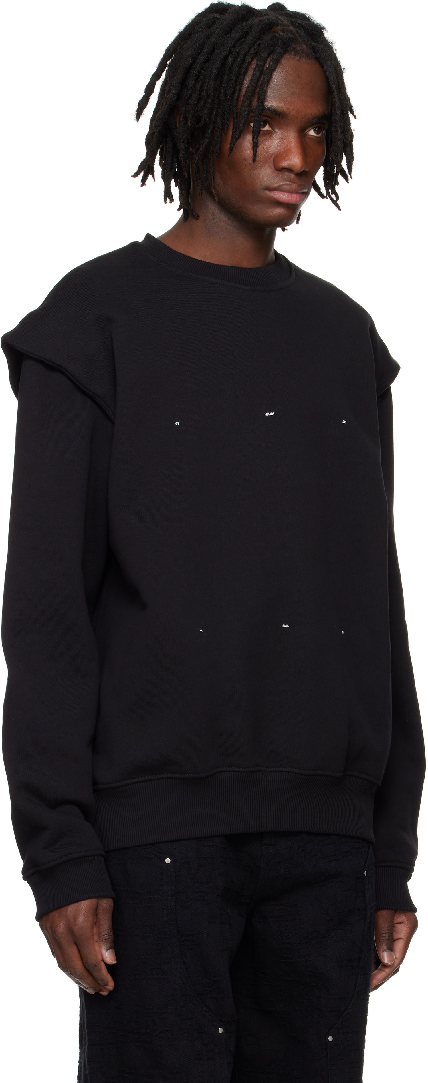 Суитчър HELIOT EMIL HELIOT EMIL Outline Logo Sweatshirt Черно | PRESS25_M_08_052_BLK01_CO, 1