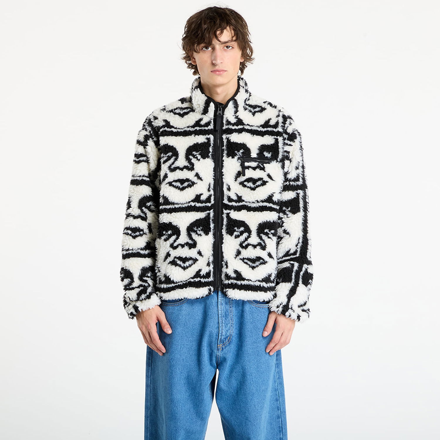 Яке OBEY OBEY Repeated Icon Sherpa Jacket Многоцветен | 121800608-BKM, 0