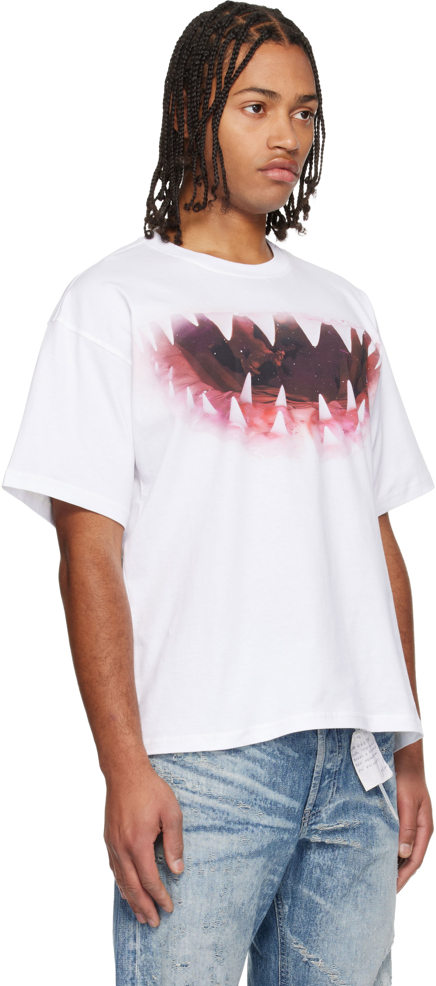 Тениска Diesel Shark Mouth Graphic T-shirt Бяло | A19617-0PLAT-100, 1