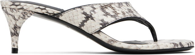ALAÏA Thong Elaphe Leather Mule Sandals