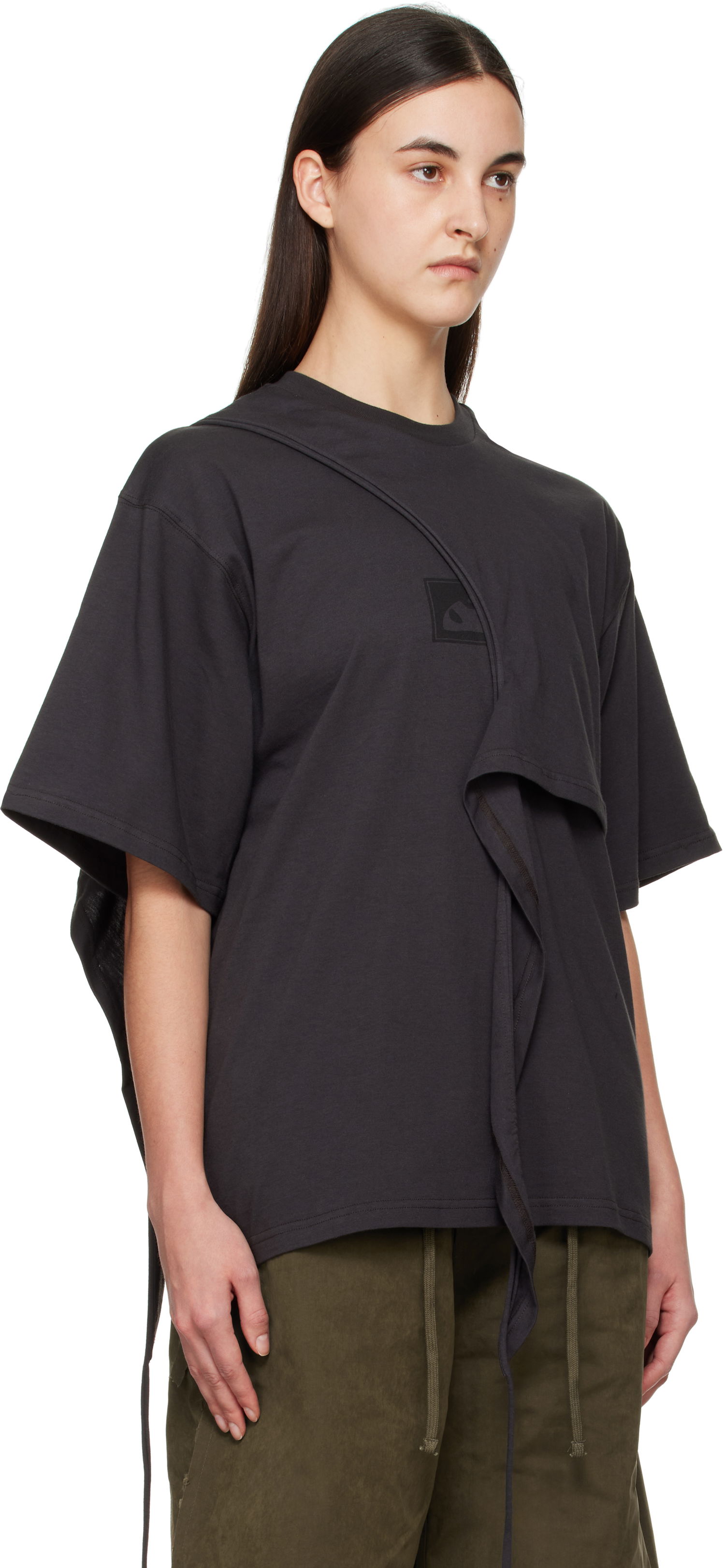 Тениска Ottolinger Ottolinger Wrap T-Shirt Черно | 11510251501, 1