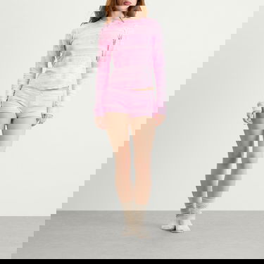 Пижама SKIMS Plush Pointelle Bow Fairisle Henley & Short Set Розово | ST-SST-10867W-BBW, 2