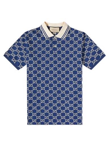 Поло тениска Gucci GG Contrast Polo Тъмно синьо | 598956-XJB0U-4115