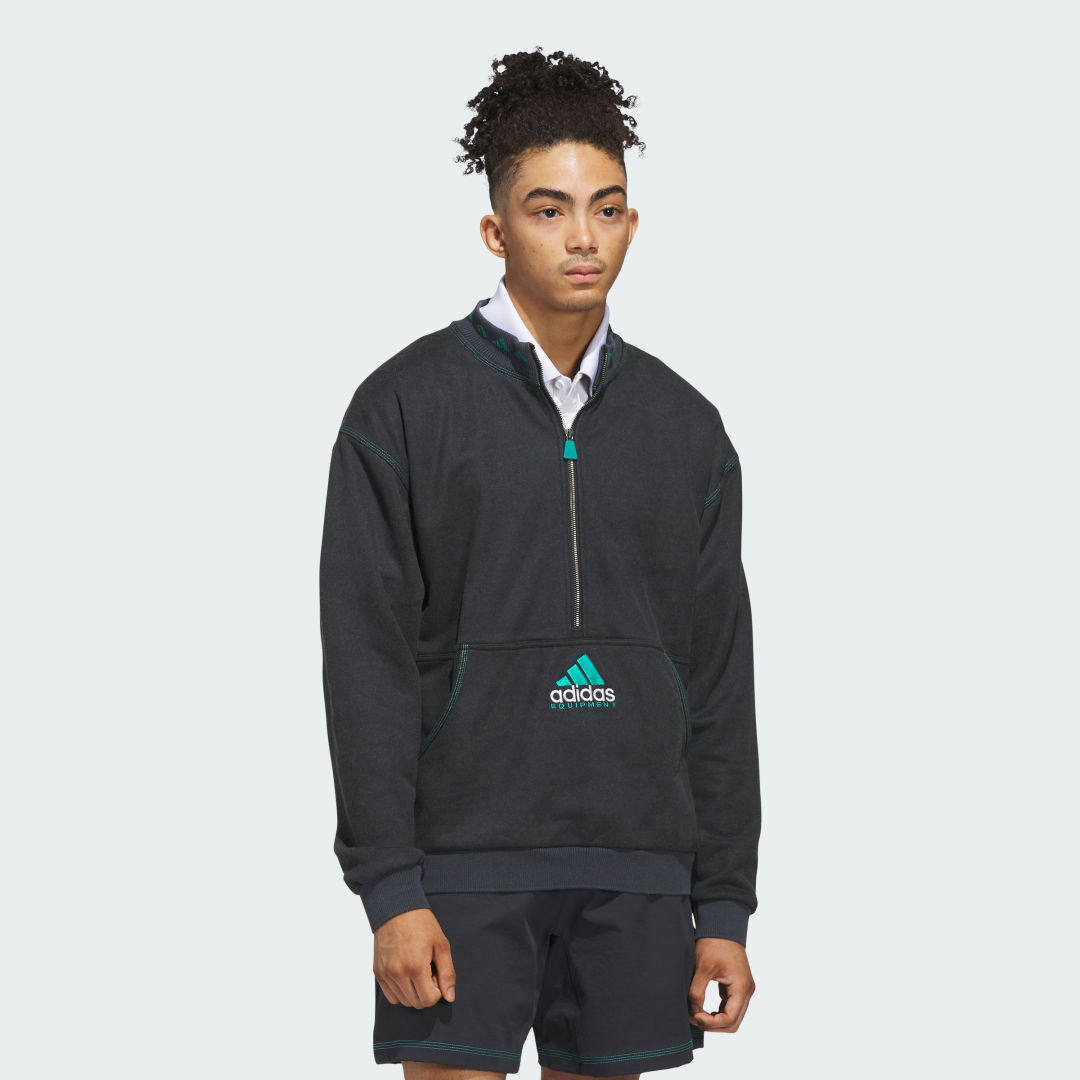 Суитчър adidas Performance Equipment Half-Zip Sweatshirt Черно | JW9875, 0