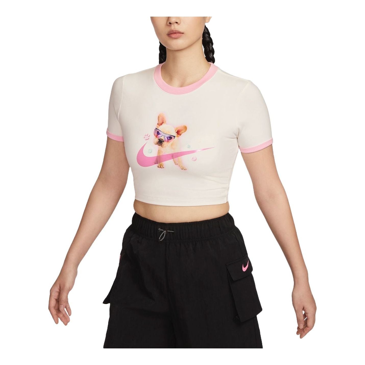 Съкратен топ Nike Sportswear Slim Cropped T-Shirt Бяло | HM4621-133, 0