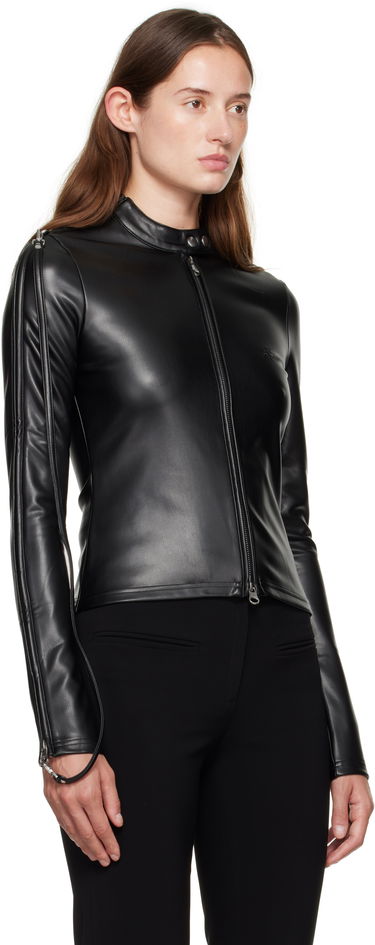 Яке Courrèges Courrèges Zipped Biker Faux-Leather Top Черно | 325CTO436PU0049, 1
