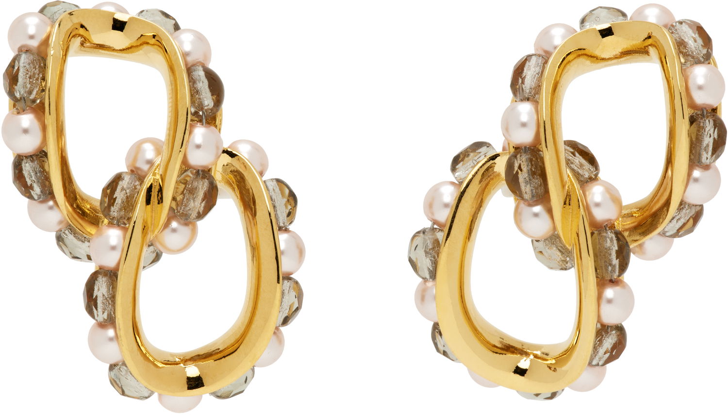 Обеци KIKO KOSTADINOV Kiko Kostadinov Kandel Gold-Tone, Pearl, and Smoky Quartz Earrings Жълто | KKWAW25ER02-156, 0