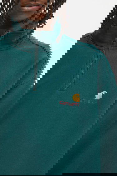 Суитчър Carhartt WIP Half Zip American Script Sweatshirt Зелено | I027014.05AXX, 3