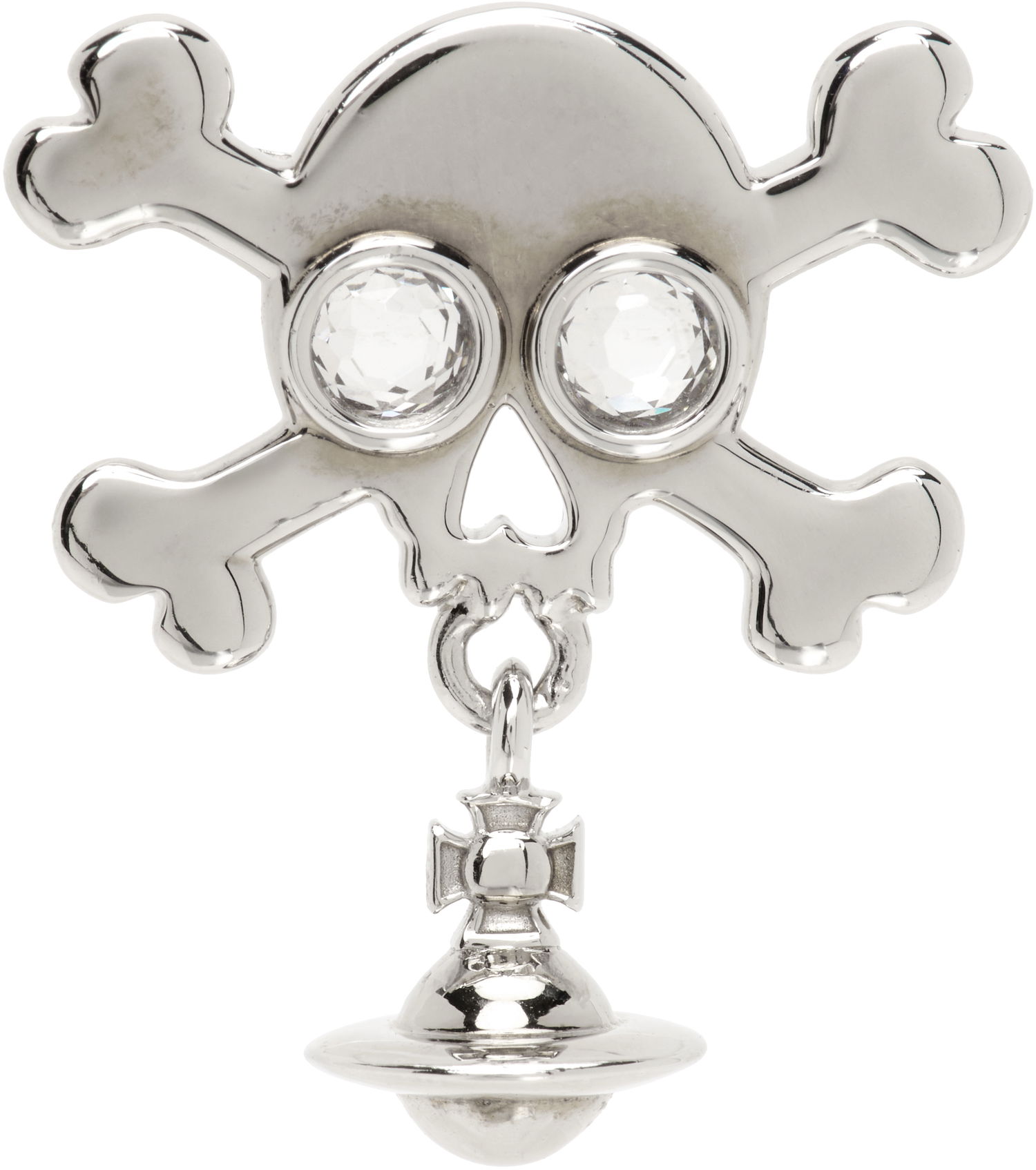Обеци Vivienne Westwood Vivienne Westwood Franklin Skull Single Stud Earring with Crystals Металик | 6201036J-01P102-, 0
