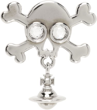 Обеци Vivienne Westwood Vivienne Westwood Franklin Skull Single Stud Earring with Crystals Металик | 6201036J-01P102-, 0