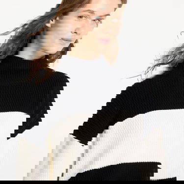 Пуловер CALVIN KLEIN Chunky Loose High Neck Sweater Ivory/ Black Stripe Черно | J20J224227 YBI, 4