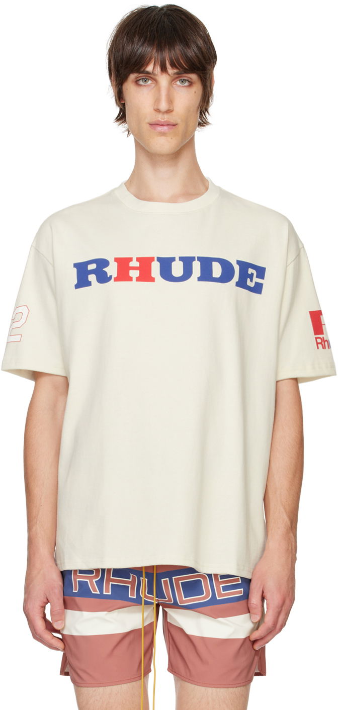 Тениска Rhude Racing T-shirt Бяло | RHFW24TT23012