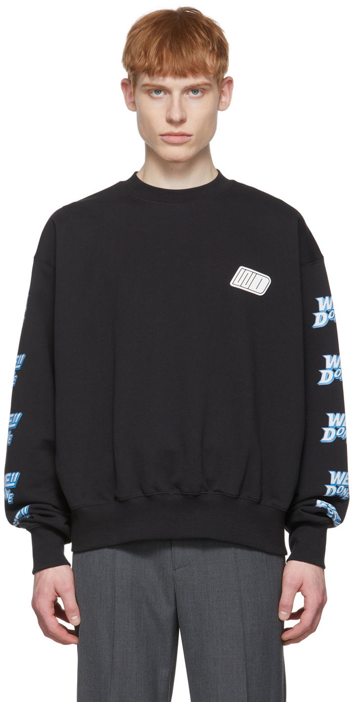 Пуловер We11done We11done Logo-Print Sweatshirt Черно | WD-TS1-22-693-U-BK, 0
