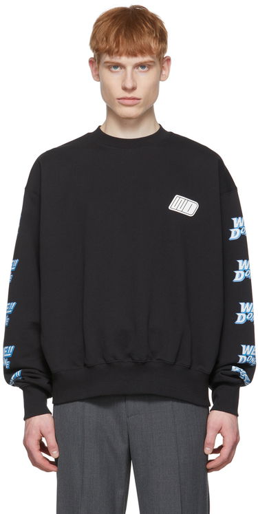 Пуловер We11done We11done Logo-Print Sweatshirt Черно | WD-TS1-22-693-U-BK, 0