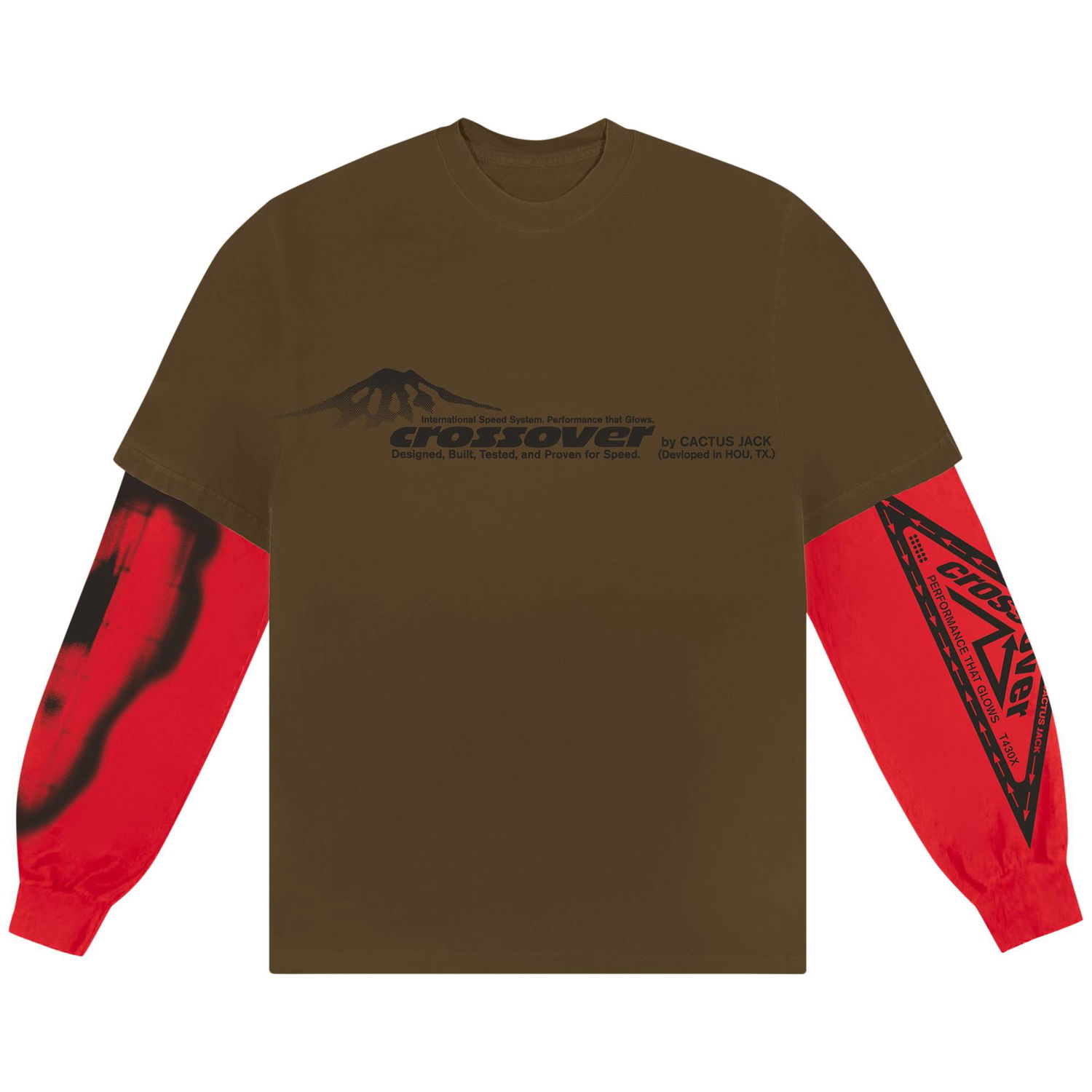 Тениска Cactus Jack by Travis Scott Crossover Long-Sleeve Кафяво | CJJ6 CL19 BROW, 1