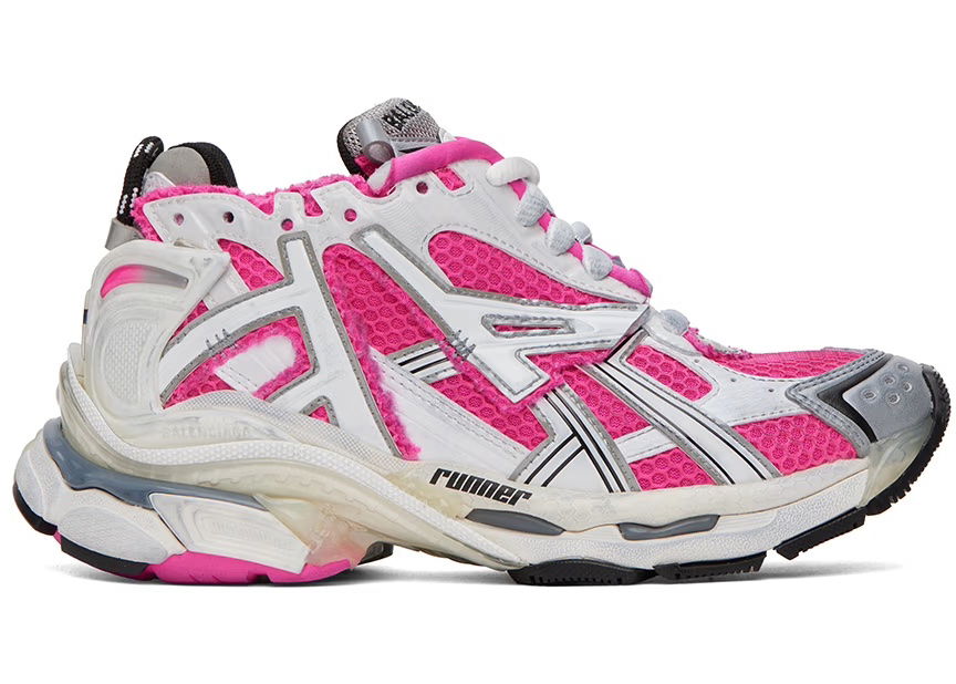 Кецове и обувки Balenciaga Runner "White Fluo Pink" W Розово | 677402 W3RBN 9155, 0