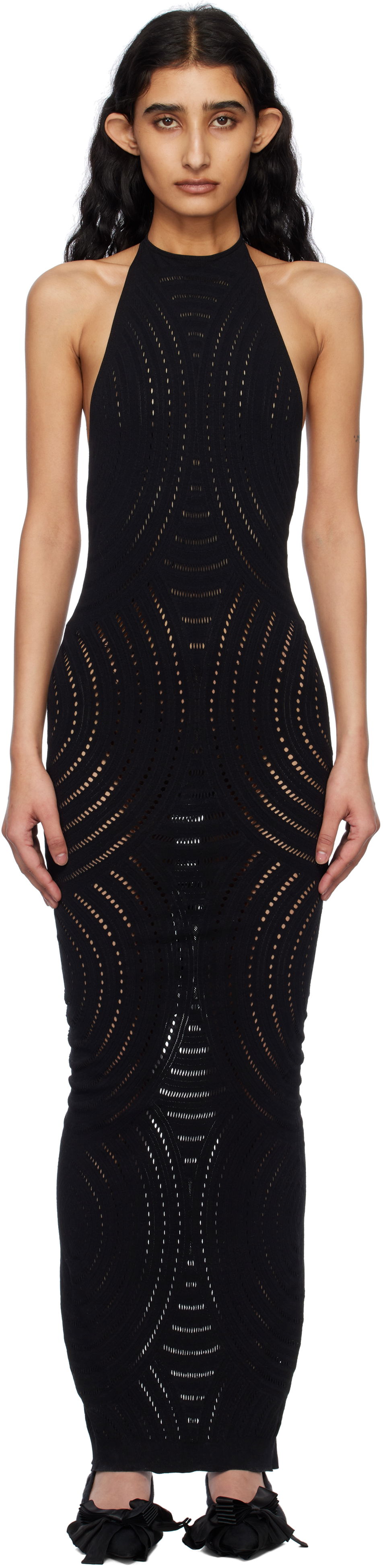 Pокля MISBHV MISBHV Mesh Halter Maxi Dress Черно | 250W814, 0