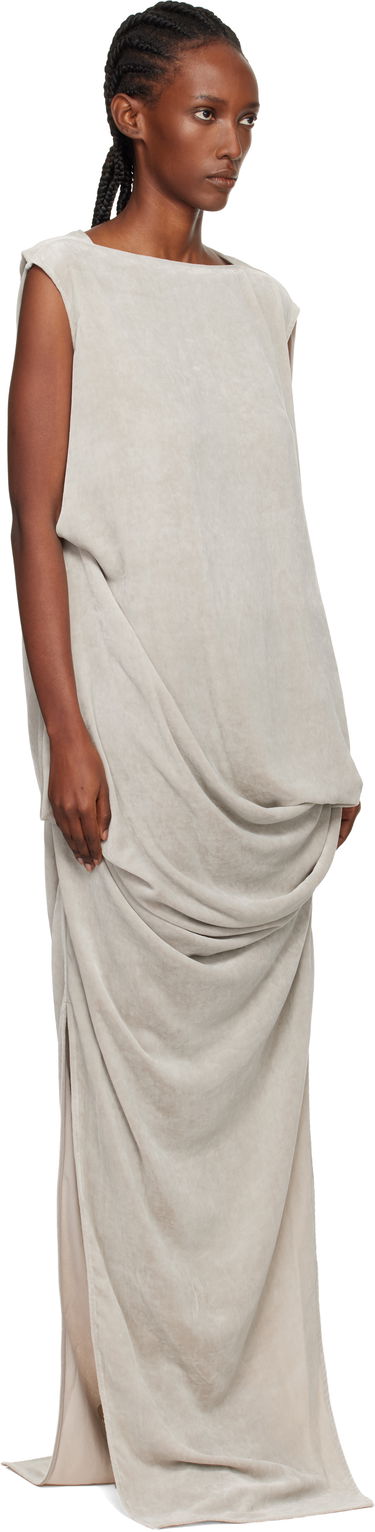 Pокля Rick Owens Rick Owens Concordians Nouveau Velvet Draped Sleeveless Maxi Dress Черно | RP02E4574 V, 4