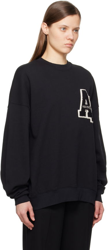 Пуловер Anine Bing Anine Bing Miles Oversized Letterman Sweatshirt Черно | A-08-10074-BLK1, 1