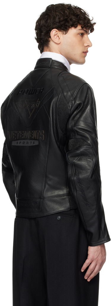 Яке VETEMENTS Pro Racing Leather Jacket Черно | UA66JA220B, 2