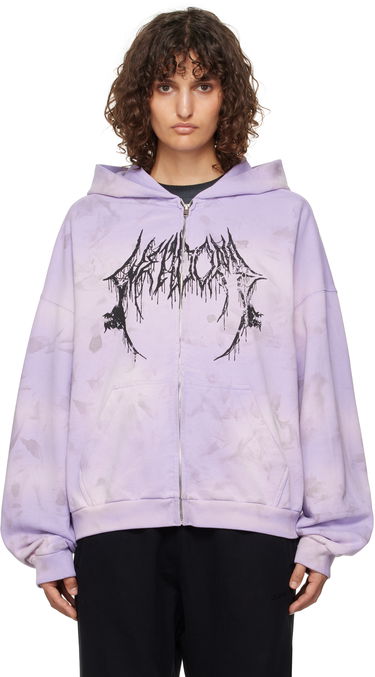 Суитчър We11done Graphic Print Zip-Up Hoodie Лилаво | WD-TJ3-24-878-U-PP, 0