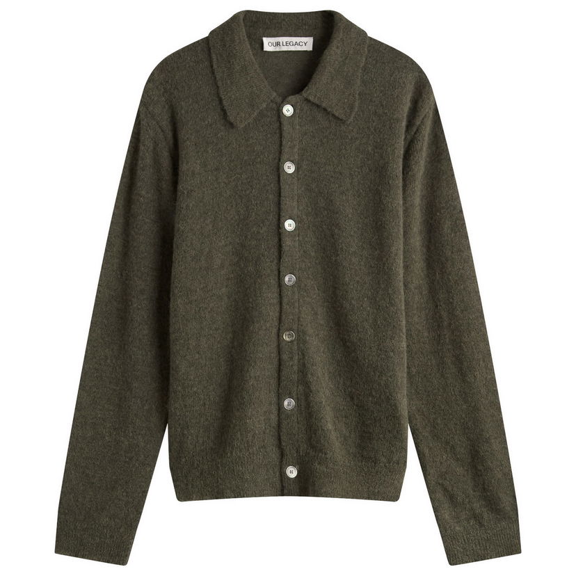 Пуловер OUR LEGACY Our Legacy Evening Polo Fuzzy Alpaca Зелено | M4253EM
