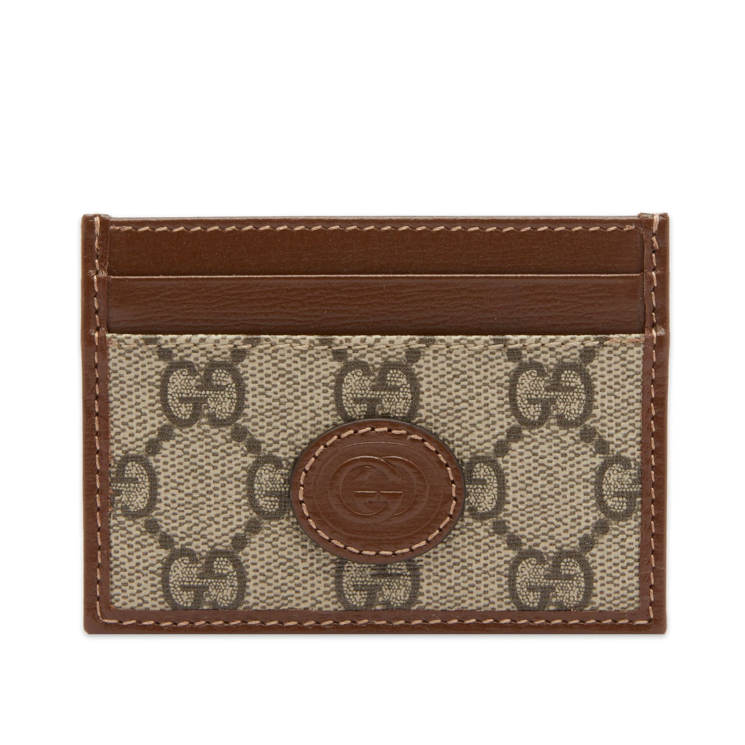 Портфейл Gucci Supreme Oval Card Holder Кафяво | 673002-92TCG-8563, 0