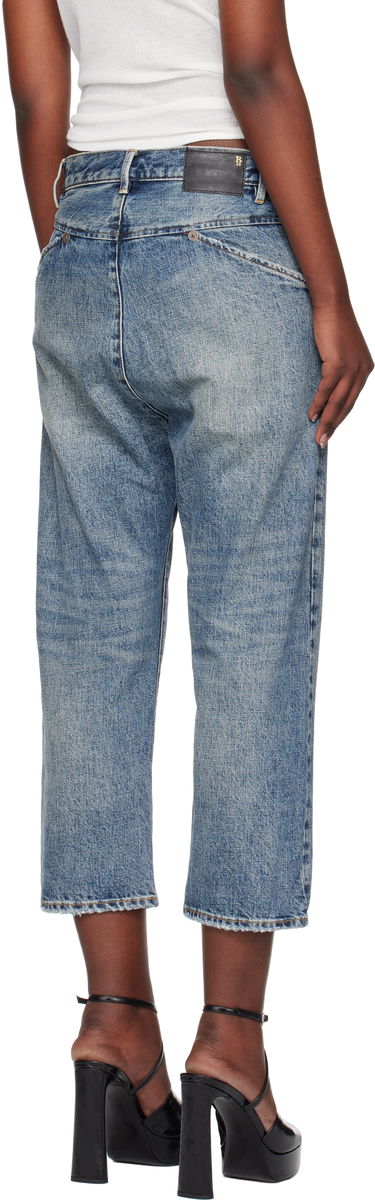 Дънки R13 R13 Exene Cropped Distressed Jeans Синьо | R13WD139-D213A, 2