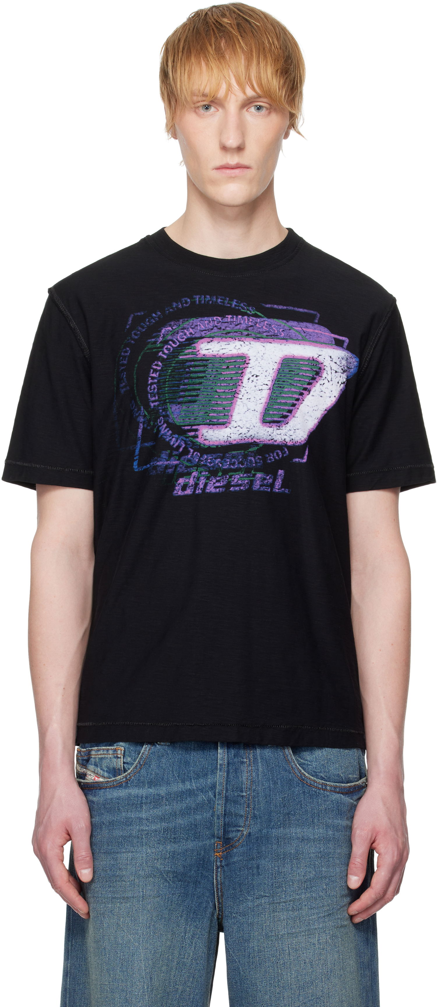 Тениска Diesel Diesel T-Adjust-R11 Graphic T-Shirt Черно | A16430-0QKAP-9XX, 0