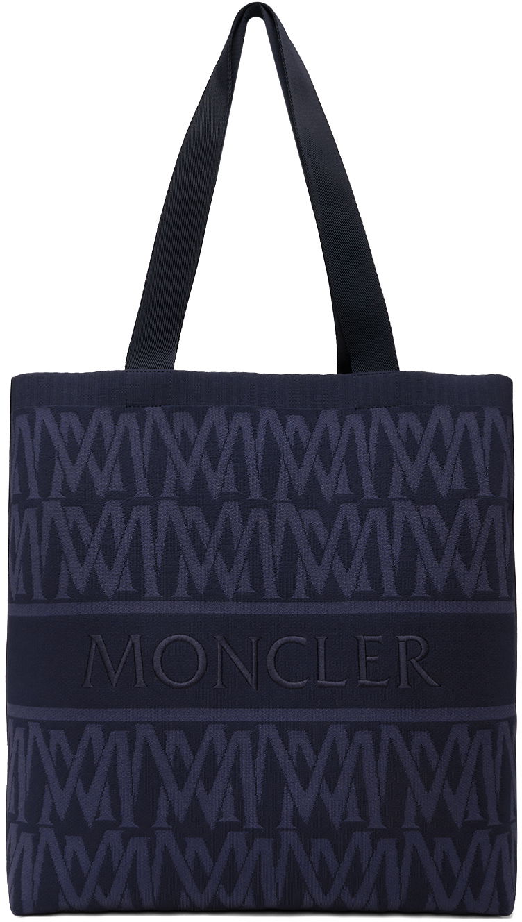 Голяма пазарска чанта Moncler Navy Knit Tote Тъмно синьо | J109A5D00010M4078, 0
