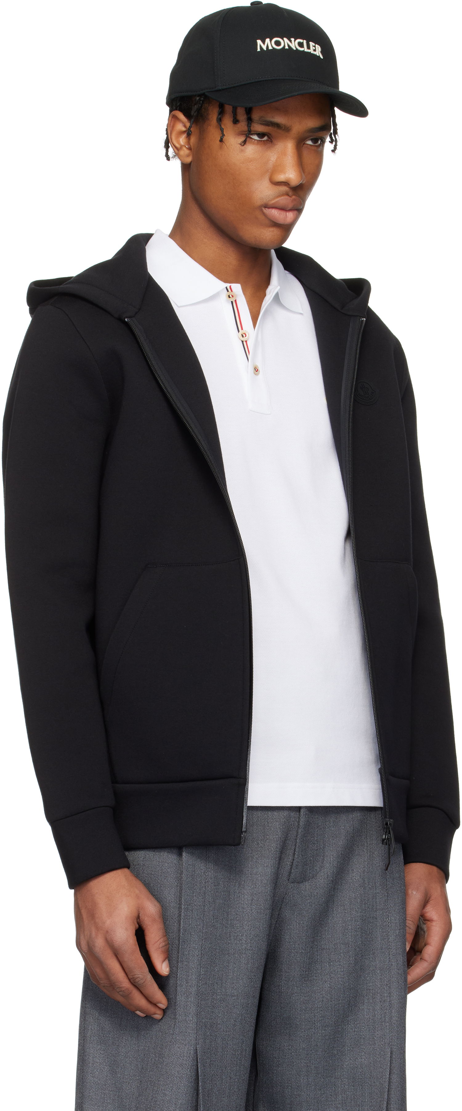 Суитчър Moncler Moncler Cotton & Neoprene Zip-Up Hoodie Черно | K10918G0000589ATP, 1
