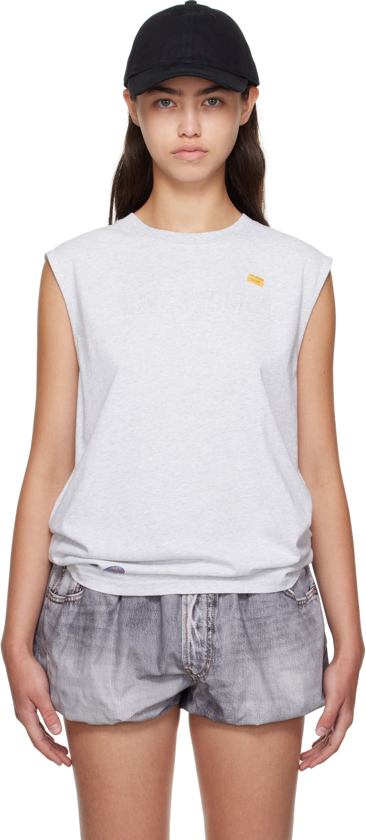 Потник Acne Studios Acne Studios Logo Muscle Tee Сиво | CL0350-, 0