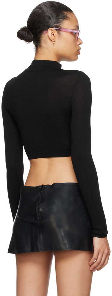 Съкратен топ Miaou Miaou Carson Mock Neck Crop Top Черно | 7105FFKBLK, 2