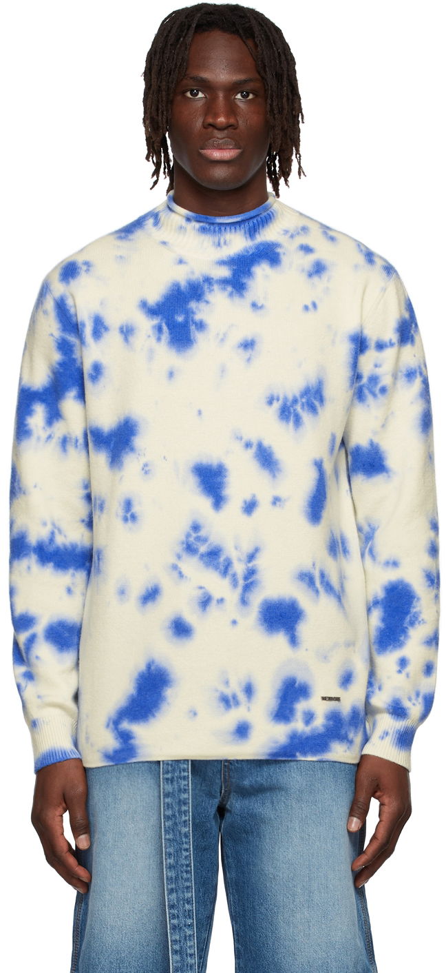 Пуловер We11done We11done Tie-Dye Sweater Синьо | WD-KT1-22-604-U-BL, 0
