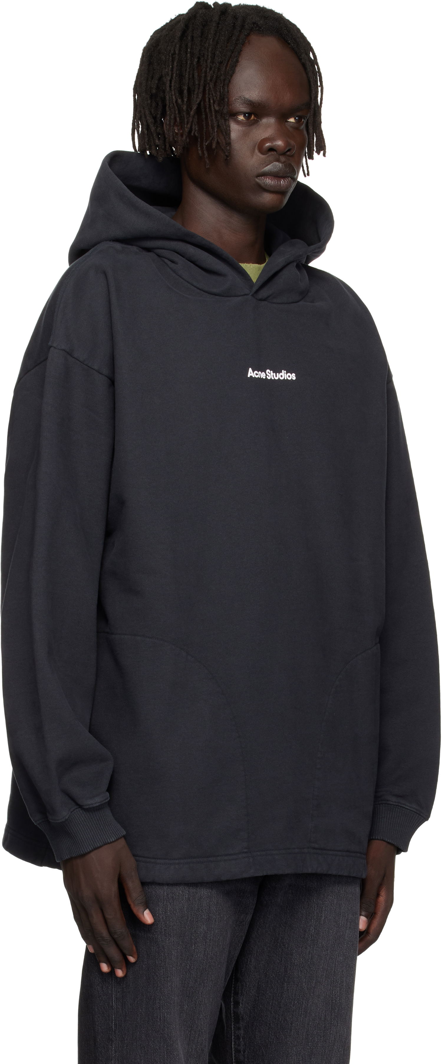 Суитчър Acne Studios Black Printed Logo Hoodie Черно | CI0170-, 1