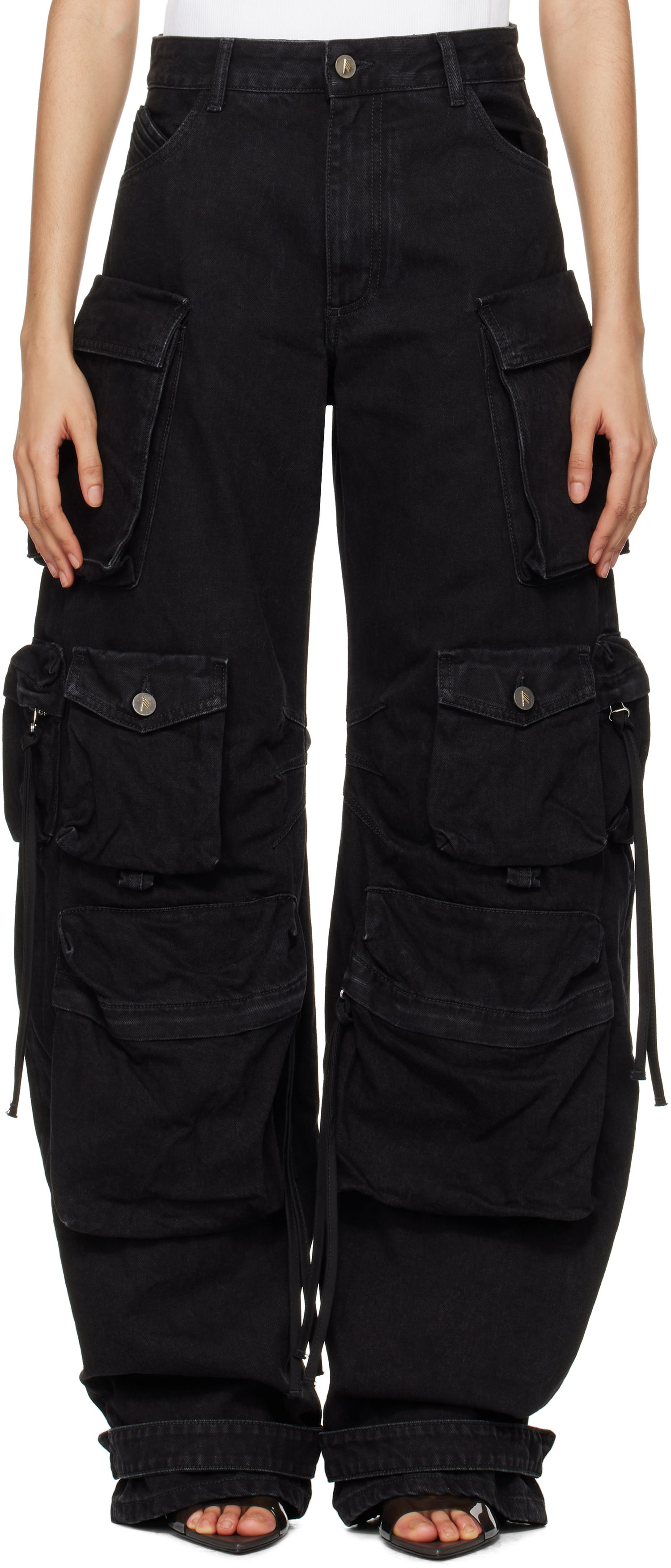 Карго панталони The Attico Attico Fern Cargo Denim Jeans Черно | 250WCP00084 DDD066AA, 0