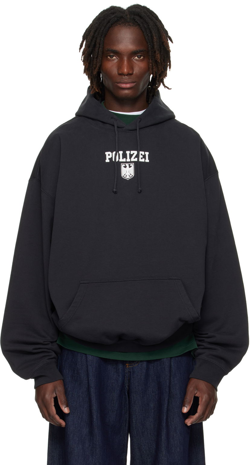 Суитчър VETEMENTS VETEMENTS Oversized 'Polizei' Hoodie Черно | UH76HD300B