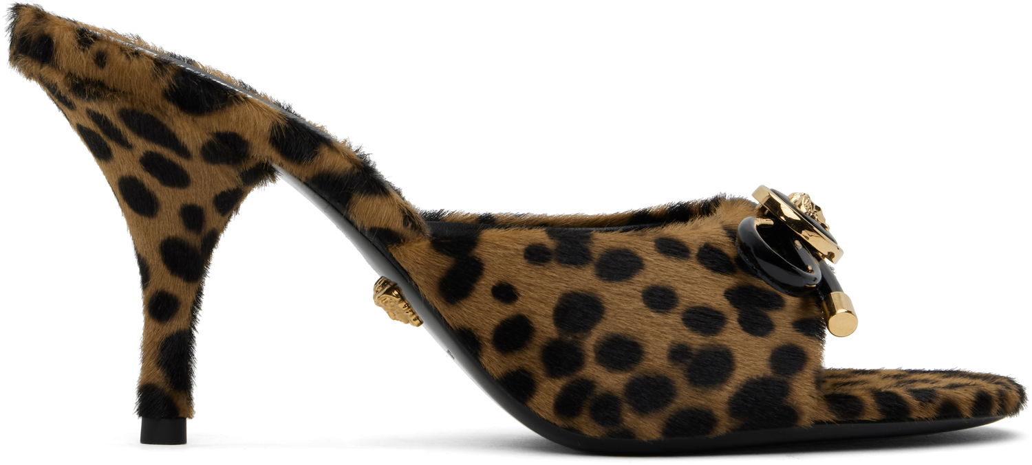 Аксесоари Versace Versace Leopard Opera Bow Heeled Sandals Кафяво | 1018239_1A13307_6N30V, 0